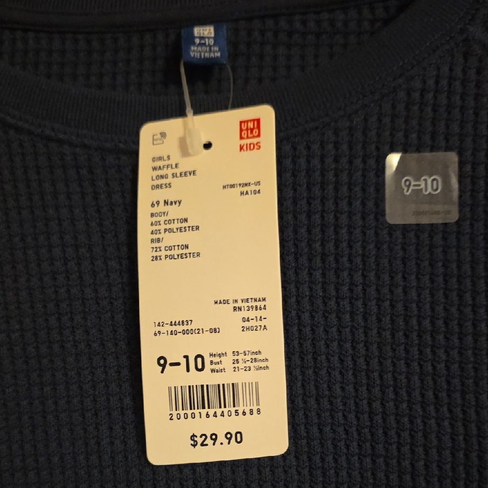 Uniqlo Kid's Dark Blue Sweater Dress